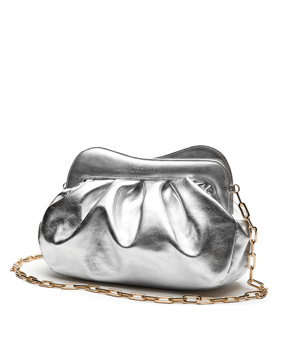 Load image into Gallery viewer, Lisbon Large Clutch Silver 

