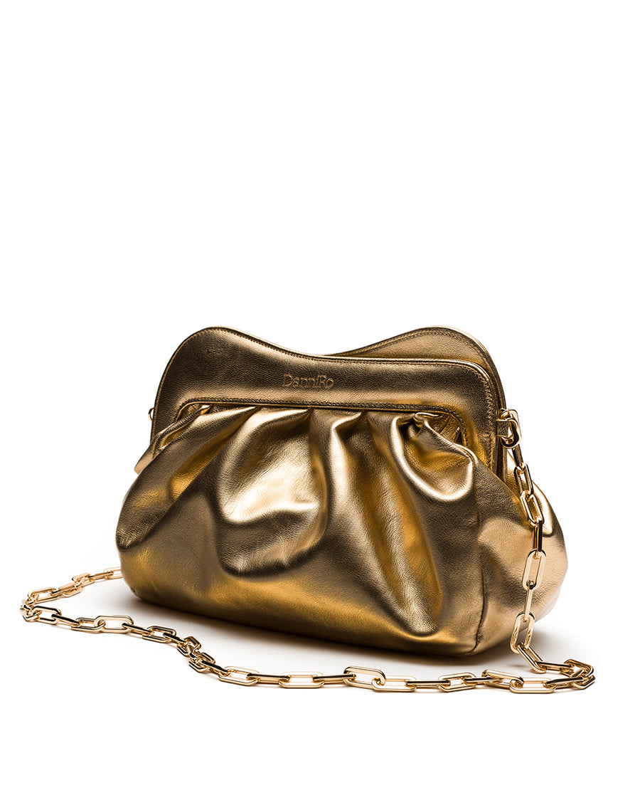 Lisbon Large Clutch - Gold