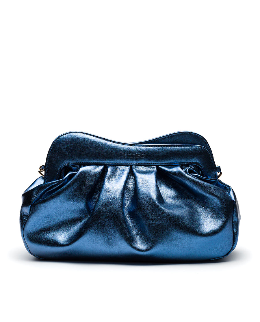 Lisbon Large Clutch - Metallic Blue