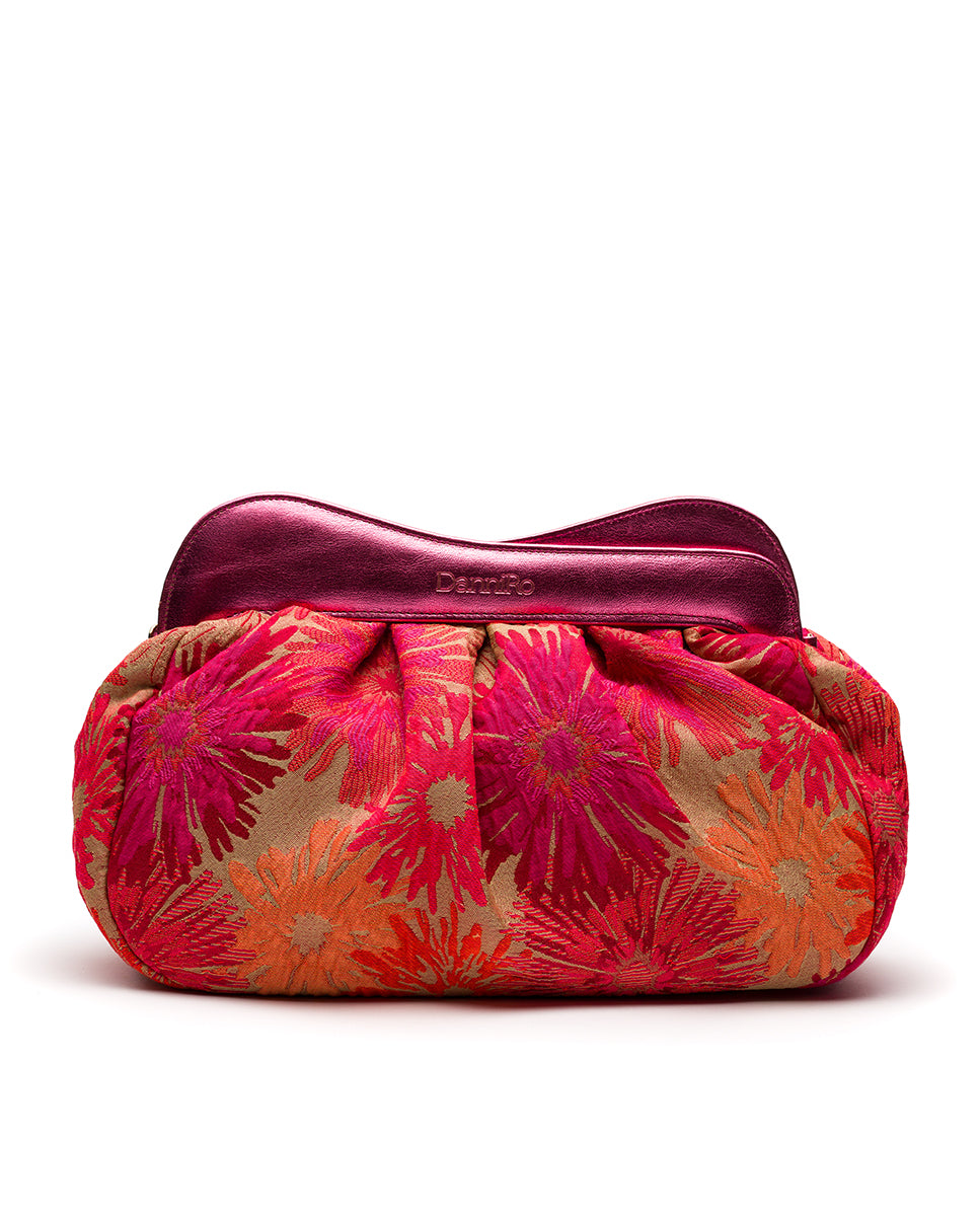 Load image into Gallery viewer, Lisbon Large Clutch Jacquard Fuchsia 
