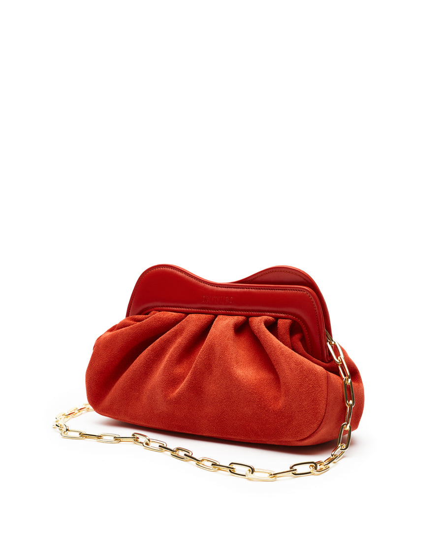 Lisbon Baby Clutch Suede - Orange Brick