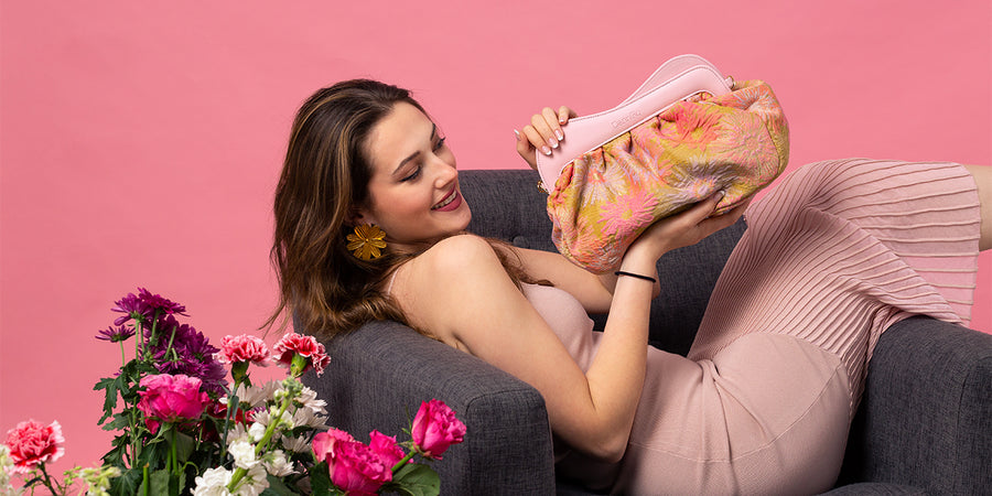 Lisbon Baby Clutch Jacquard - Pink
