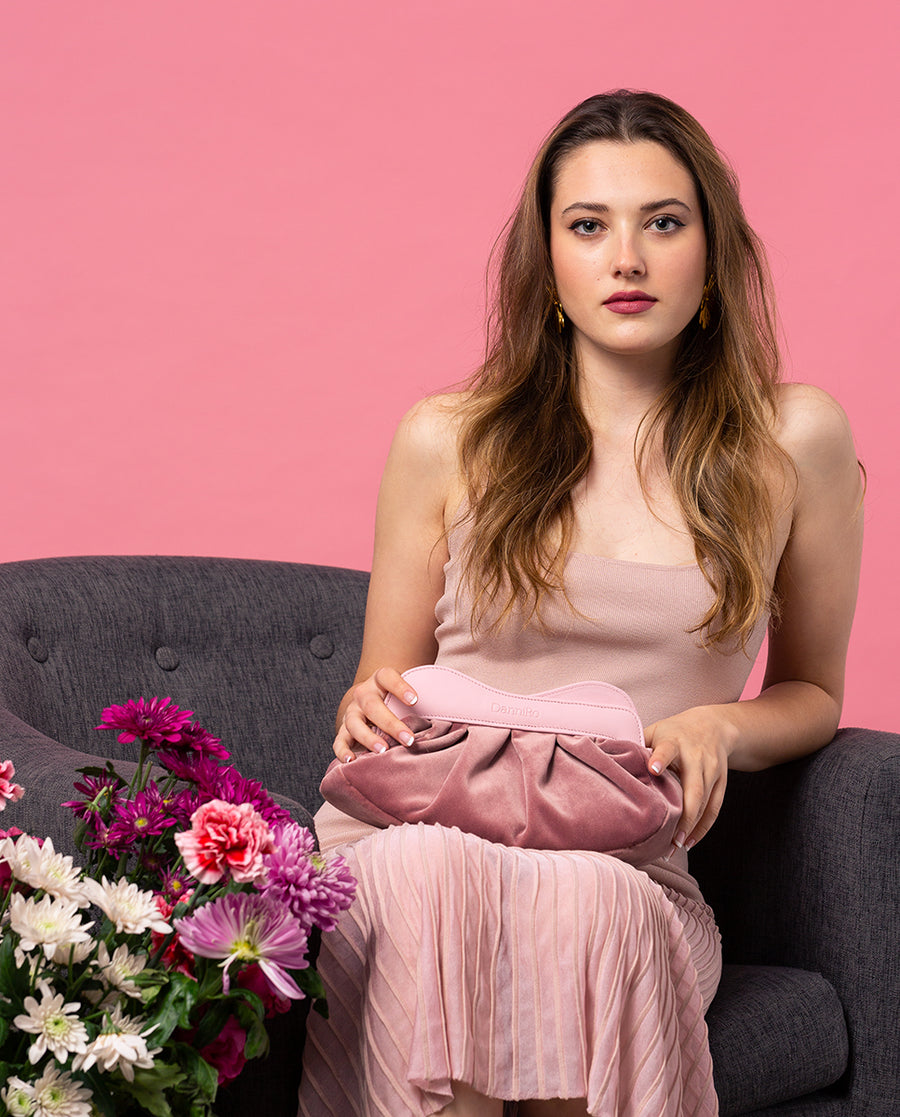 Lisbon Baby Clutch Velvet - Pink