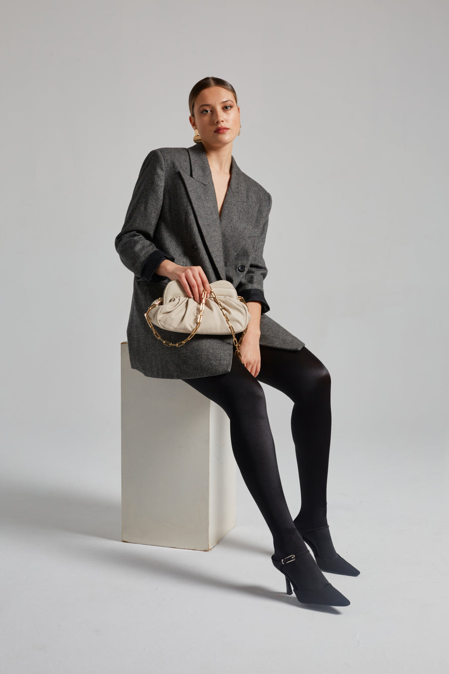 Lisbon Baby Clutch Velvet - Nude