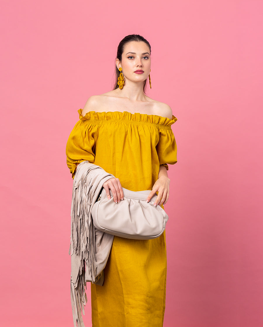 Lisbon Large Clutch - Ivory