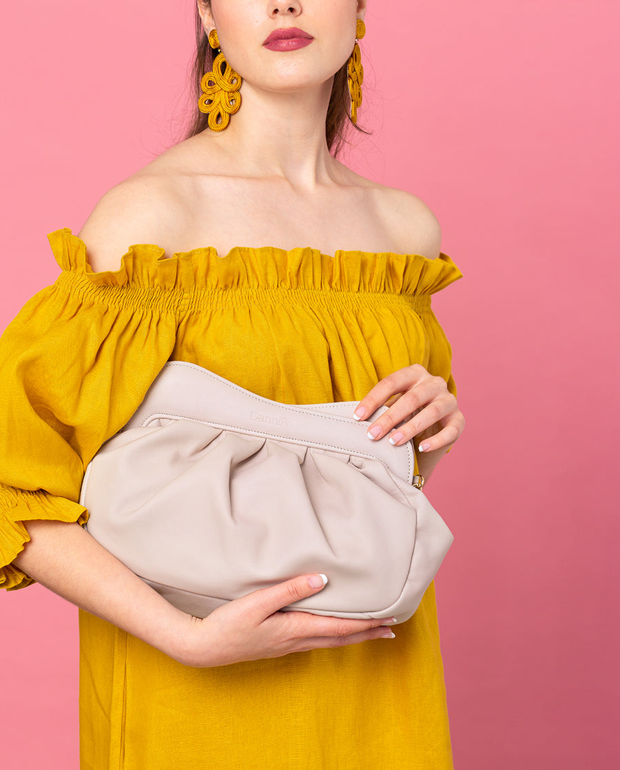 Lisbon Large Clutch - Ivory