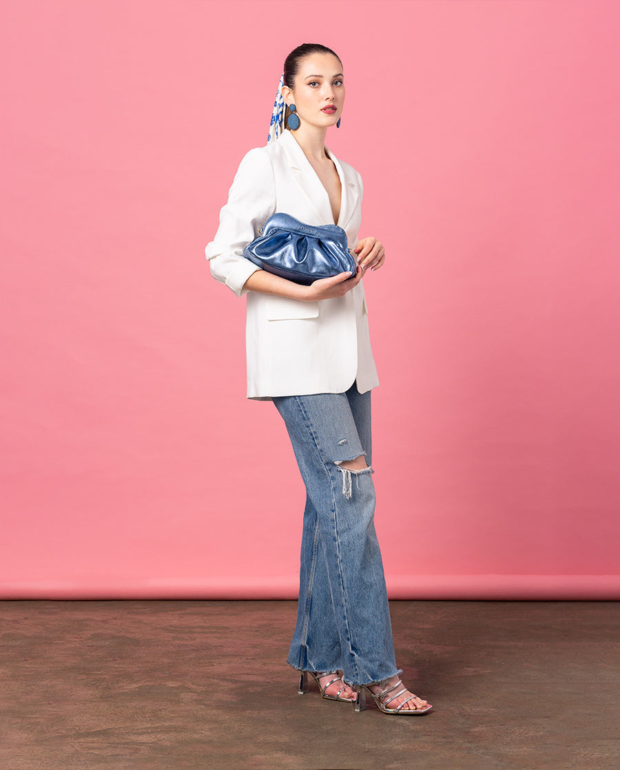 Lisbon Baby Clutch - Metallic Blue