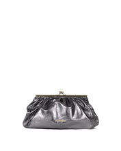 Cargar imagen en el visor de la galería, Porto Clutch Piel Metalizada Carbón
