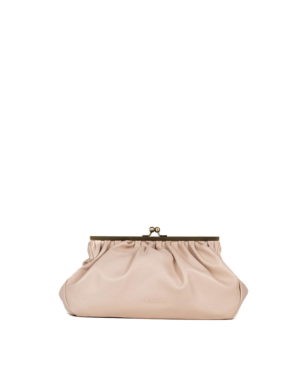 Load image into Gallery viewer, Porto Nude Lambskin Clutch
