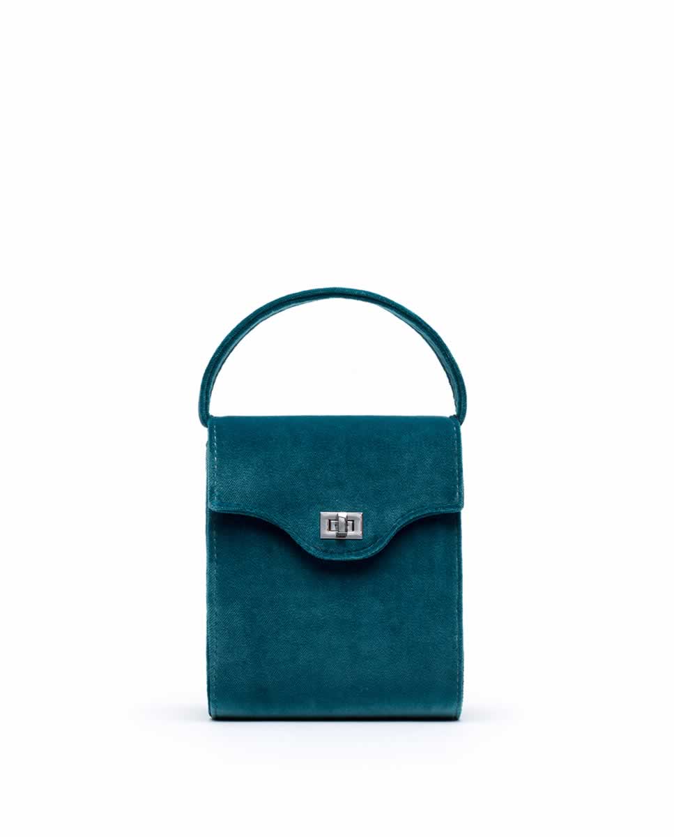 Tokyo Bag - Aqua-Turquoise Velvet