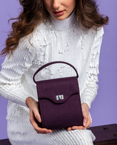 Tokyo Bag -Purple Crepe Fabric