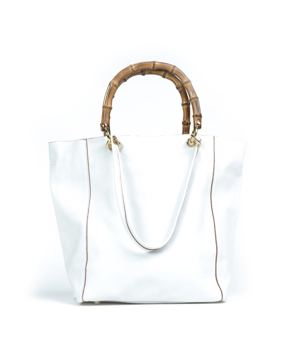 Load image into Gallery viewer, June Bag Bamboo Ecru Leather

