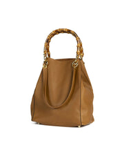 Load image into Gallery viewer, June Bag Bamboo Camel Leather

