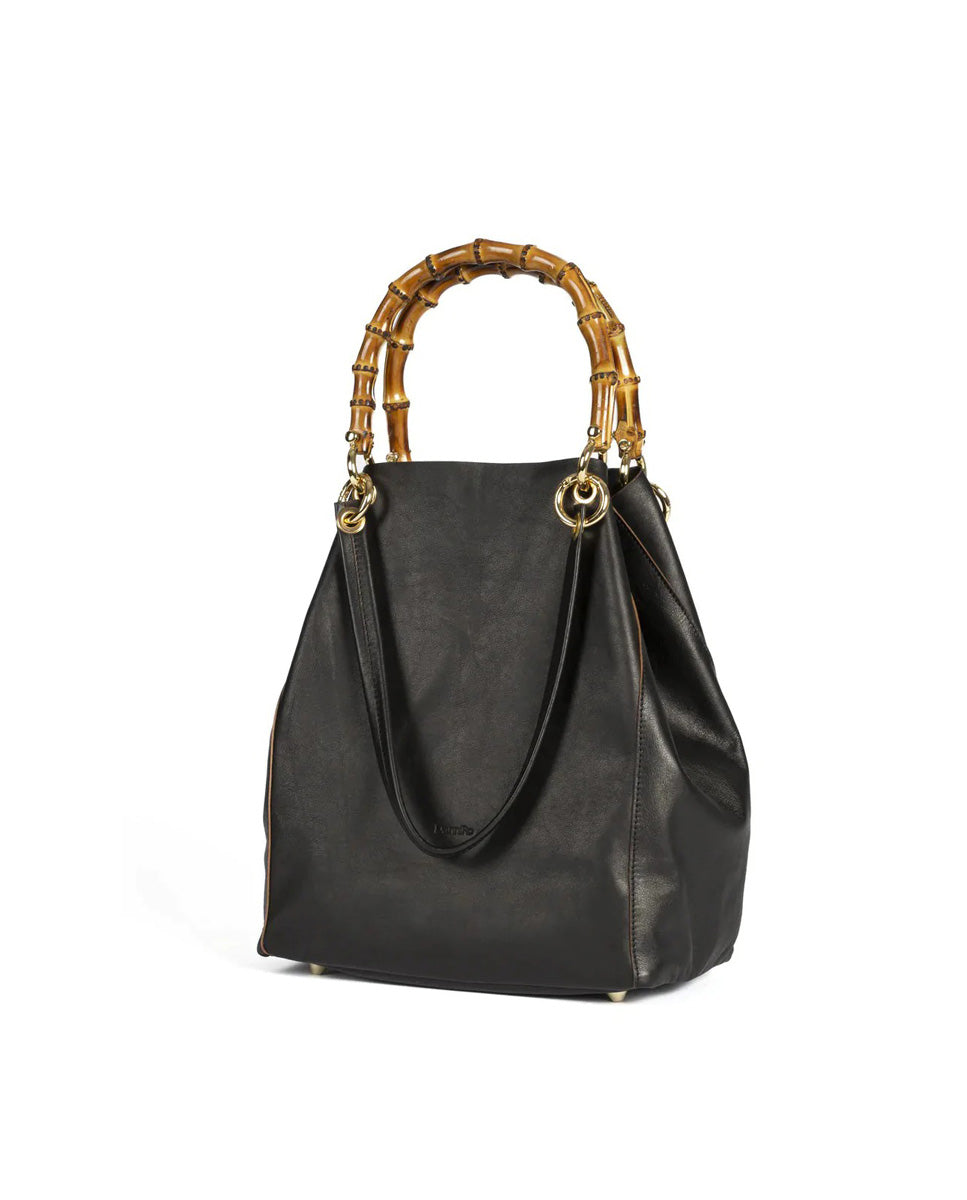 Load image into Gallery viewer, June Bag Bamboo Leather Black
