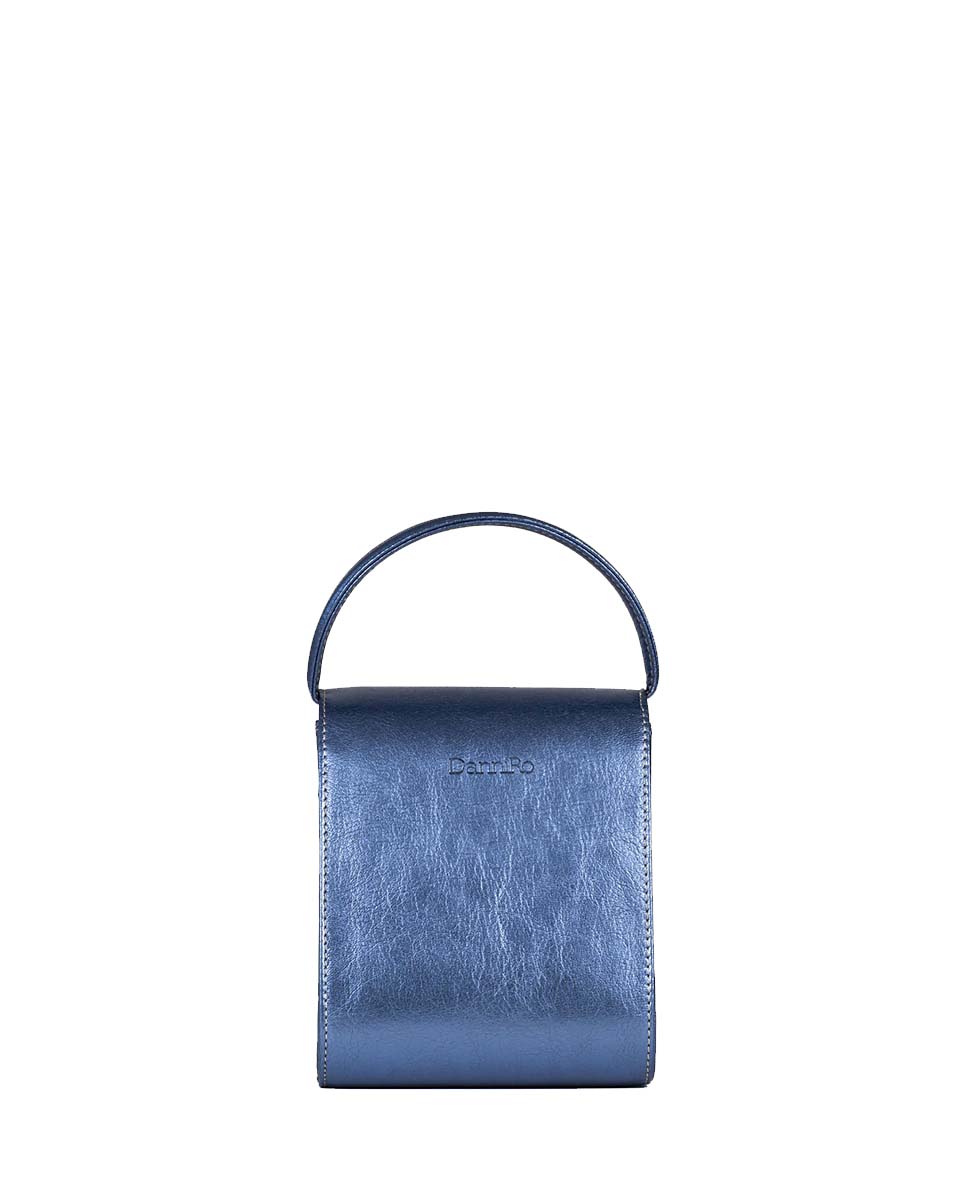 Load image into Gallery viewer, Tokyo Bag Metallic Leather Sea Blue
