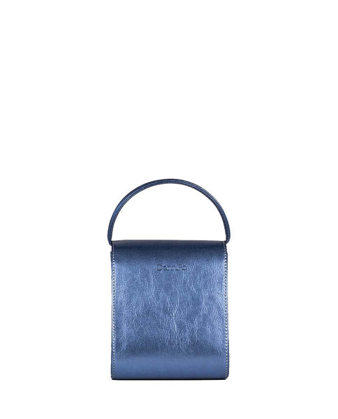 Tokyo Bag Piel Metalizada Azul Mar
