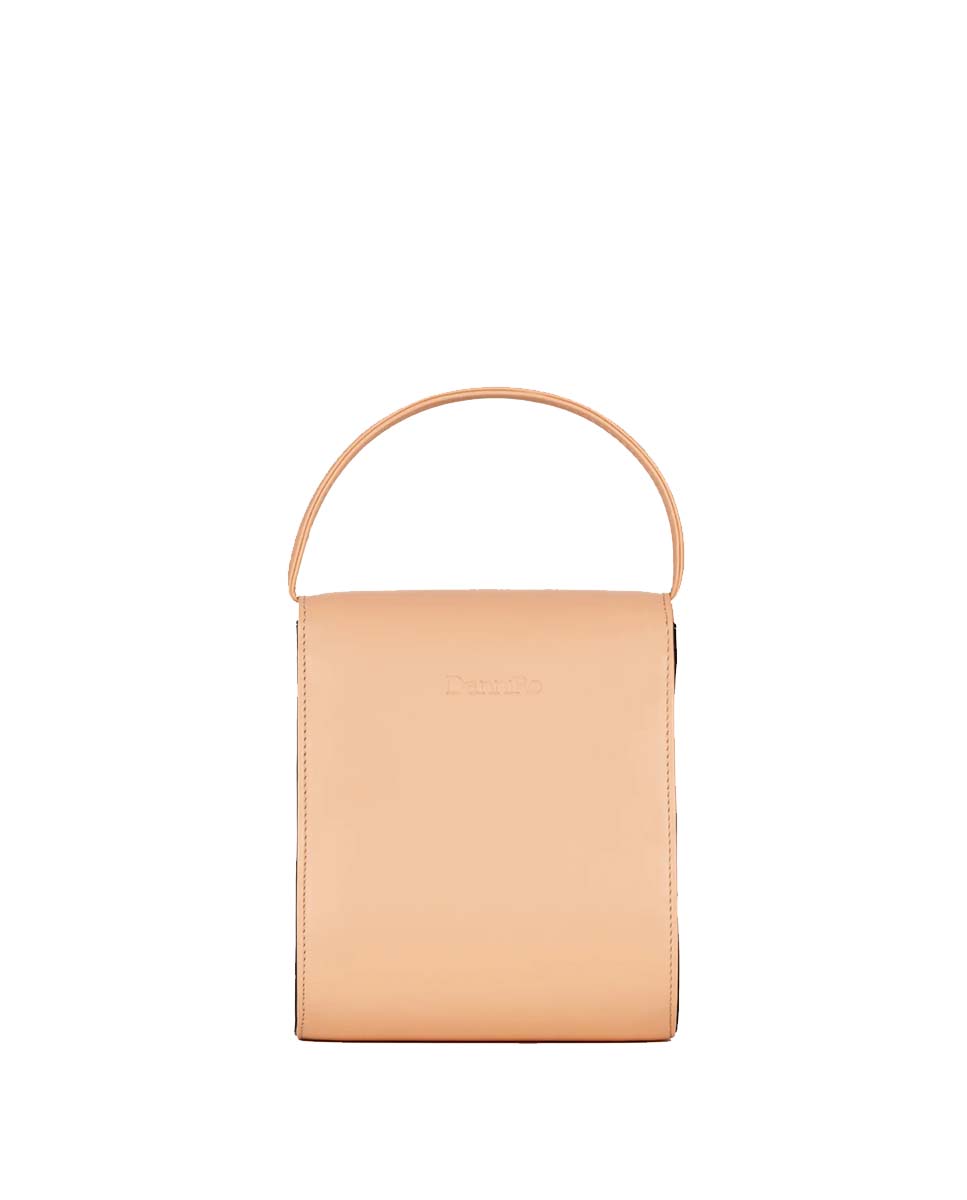 Load image into Gallery viewer, Tokyo Bag Cowhide Leather - Two-tone Nude Pink and Black
