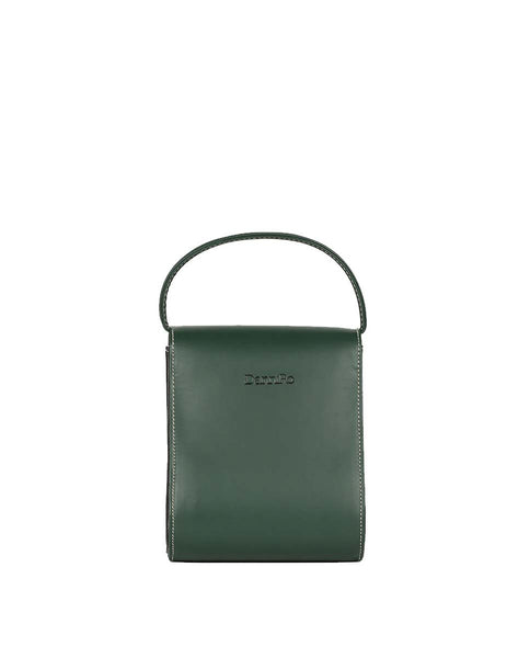 Tokyo Bag Cowhide Leather - Two-tone Green and Black